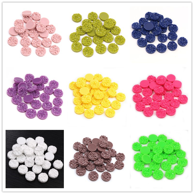 Resin Craft Projects - 40 pièces résine Druzy Cabochons dôme