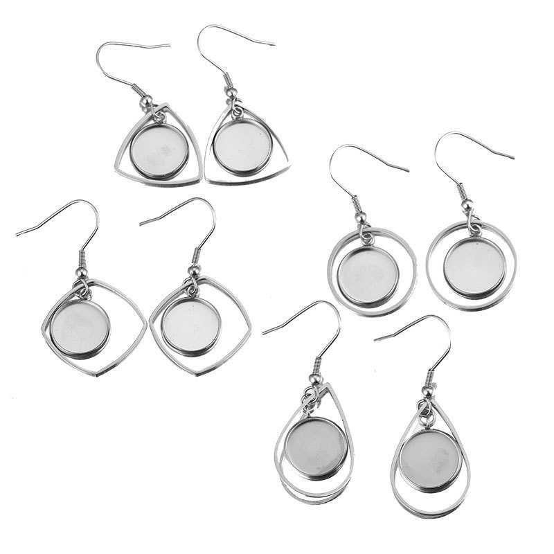 Bezels Set Pendant - Plateau en acier inoxydable, lunette, Cabochon,