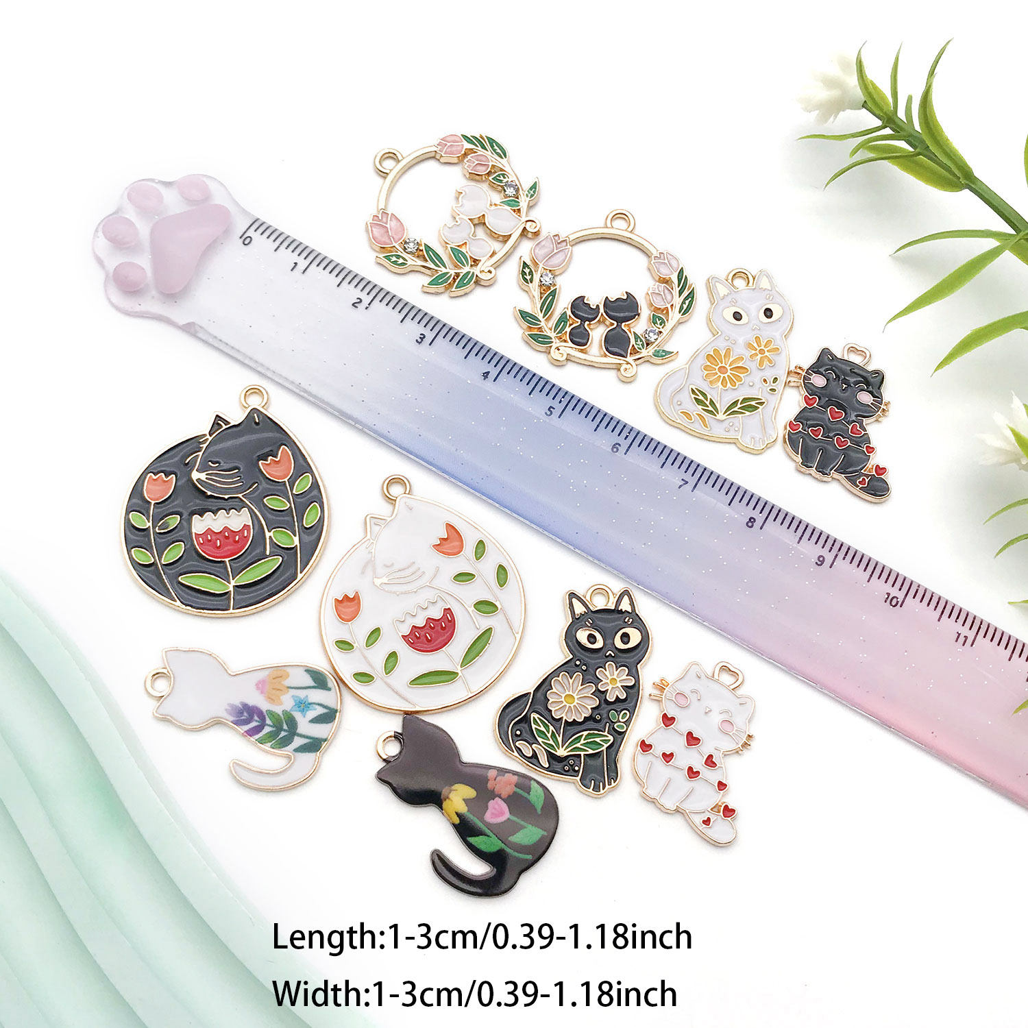 Ensemble de breloques de chat  - Resin Craft Material avis et prix